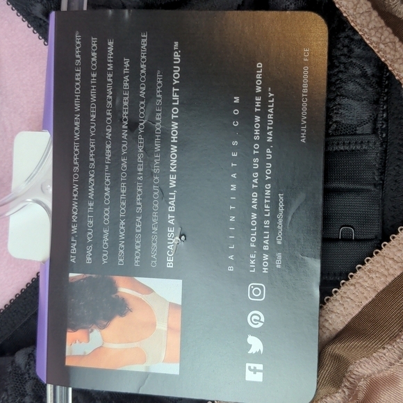 Bali 2 Pack Black and Tan All Around Support Back Smoothing Bras size 36C - Picture 5 of 6